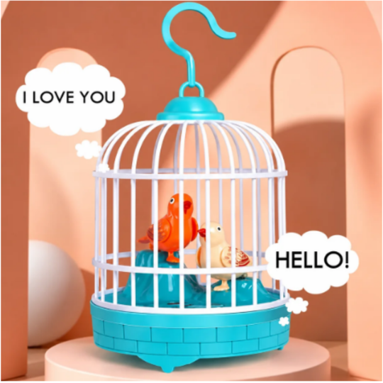 Cute Love Birds Singing Cage