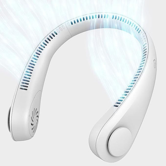 Ultra-Quiet Bladeless Portable Neck Fan — 78 Air Vents & USB Rechargeable Cooling Fan